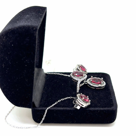 Garnet Sparkling Silver Set &amp; Set - Night Sparkle Series