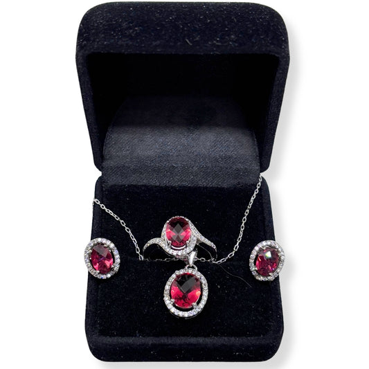 Garnet Sparkling Silver Set &amp; Set - Night Sparkle Series