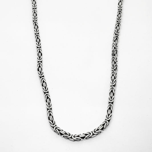 Angular Silver King Chain Necklace Model 2. Thickness 55CM