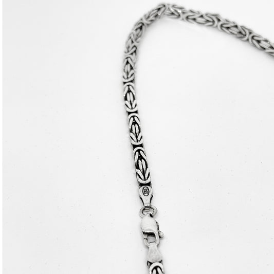 Angular Silver King Chain Necklace Model 2. Thickness 55CM