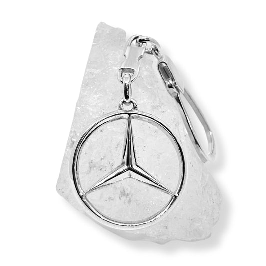 Mercedes Emblem Silver Keychain