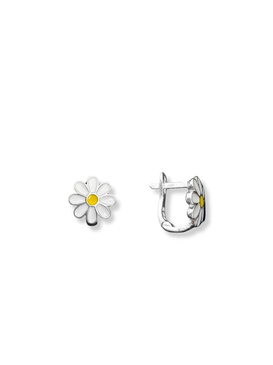 Mineli Mini Papatya Gümüş Kız Çocuk Küpesi 1x1 CM