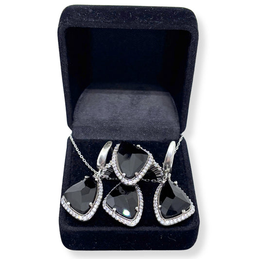 Onyx Sparkling Silver Set &amp; Set