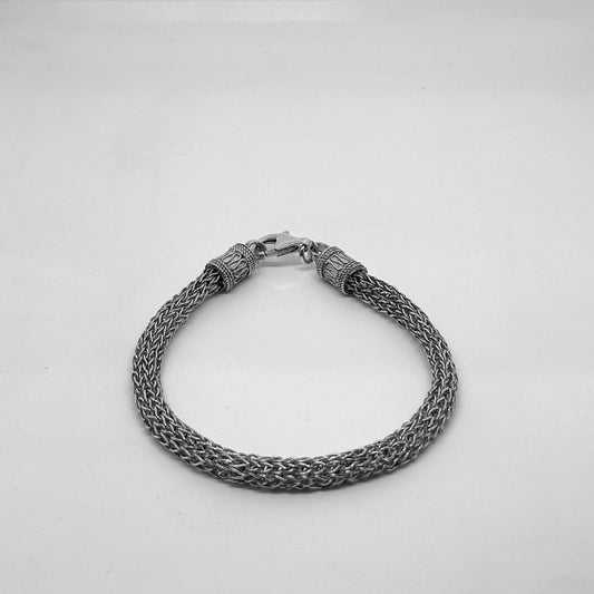 Vintage Knitted Men's Silver Bracelet