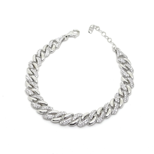 White Shiny Thick Chain Bracelet