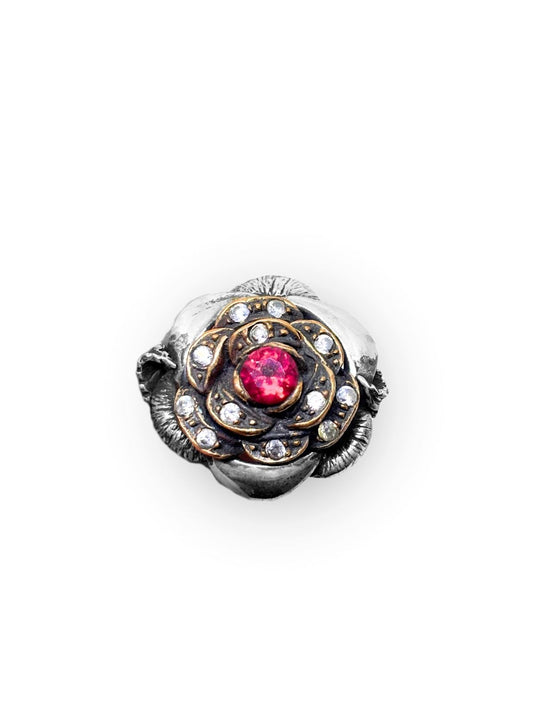 Otantik Gül Gümüş Vintage Kadın Yüzük