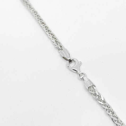 White Shiny Silver Foxtail Chain Necklace 54.5CM