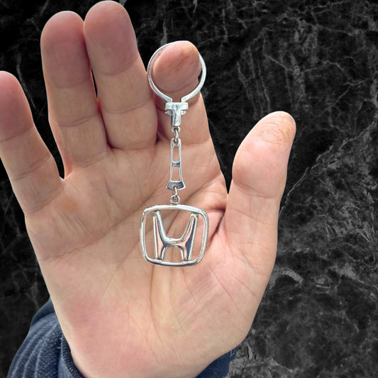 Silver Honda Emblem Keychain