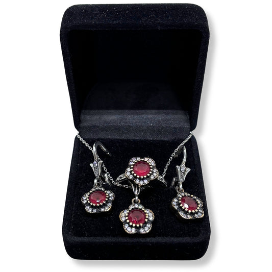 Sparkling Ruby Silver Set &amp; Accessories-Jewelry Garden Collection