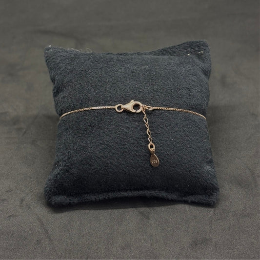 Rose Gold Silver Chain Bracelet with Double Ball Detail