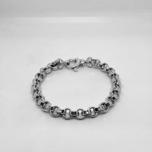 Thick Link Silver Chain Bracelet 