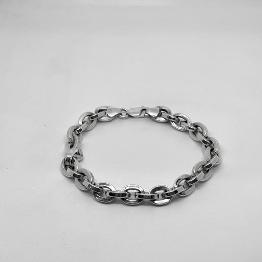 Oval Link Silver Chain Bracelet