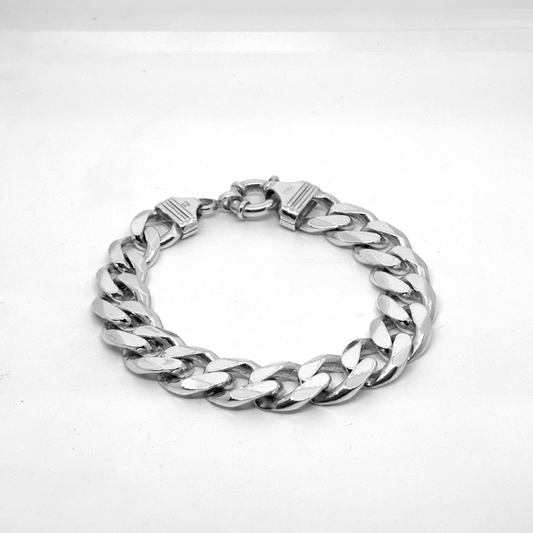 Thick Silver Gurmet Chain Bracelet