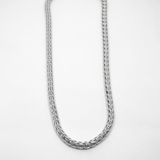 Thick Knit Silver Chain Necklace 47CM