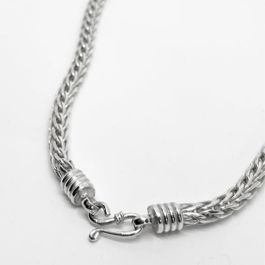 Thick Knit Silver Chain Necklace 47CM