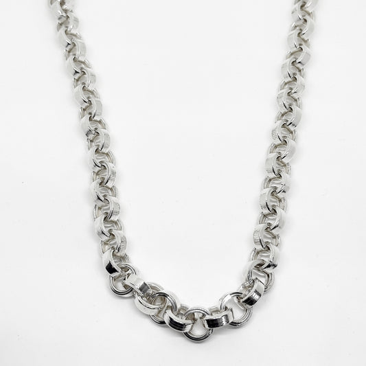 Thick Narrow Link Silver Chain Necklace 55CM