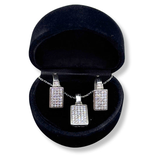 Shiny Rectangular Silver Set &amp; Set