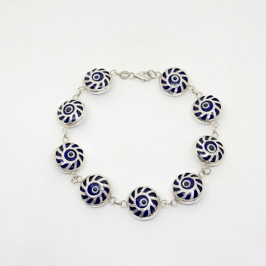 Blue Protection Collection-Silver Evil Eye Bracelets