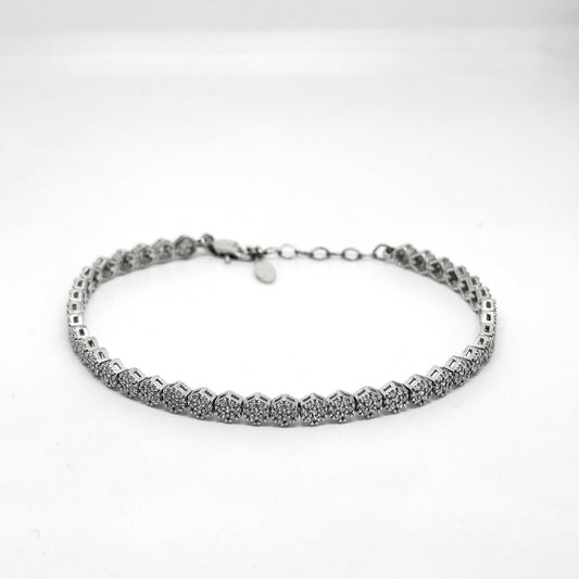 Glitter Circle Silver Bracelet