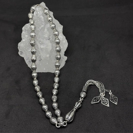 Ottoman Pattern Silver Prayer Beads