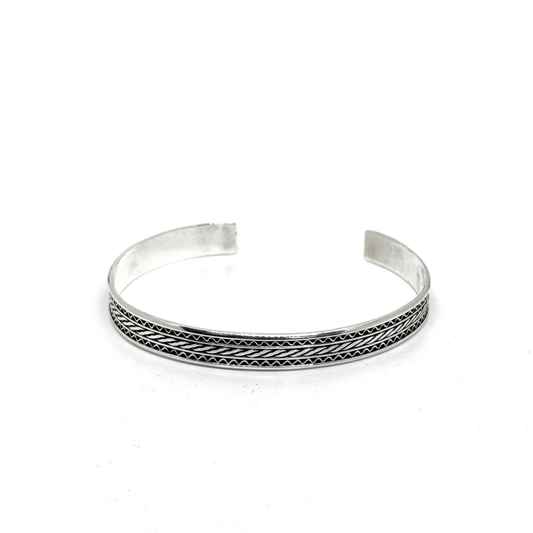 Patterned Silver Bracelet