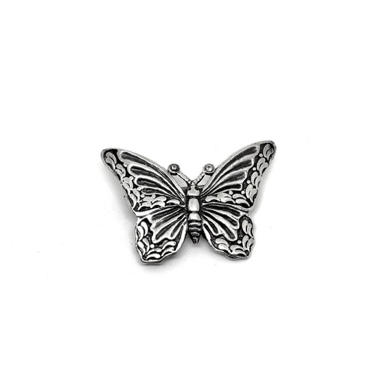 Blackened Silver Butterfly Brooch