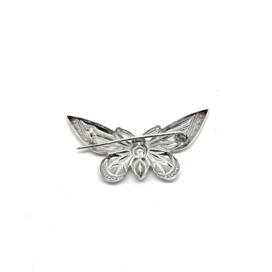 Shiny Silver Butterfly Brooch