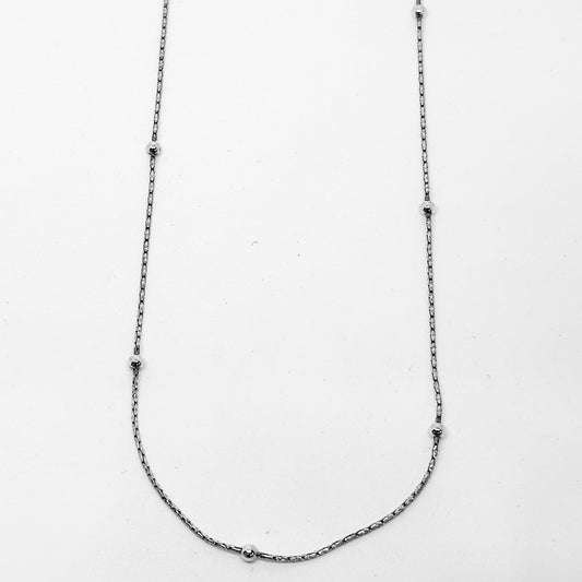 Thin Ball Turtle Silver Chain Necklace 45CM