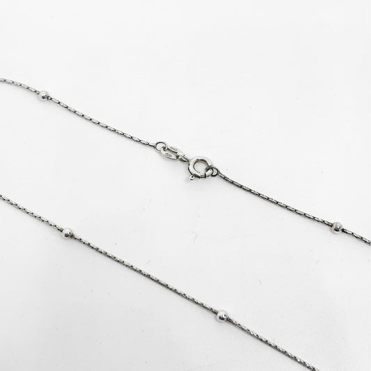 Thin Ball Turtle Silver Chain Necklace 45CM