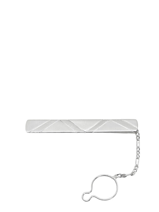 V Desenli Gümüş Kravat İğnesi 6x0.7 cm