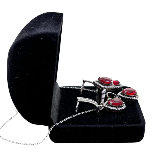 Ruby Sparkling Silver Set &amp; Set-Night Sparkle Series