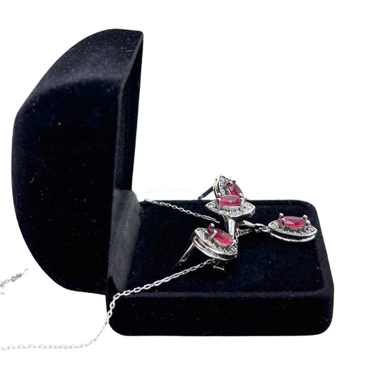 Ruby Sparkling Silver Set &amp; Set - Night Sparkle Series