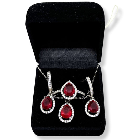 Ruby Sparkling Silver Set &amp; Set-Night Sparkle Series