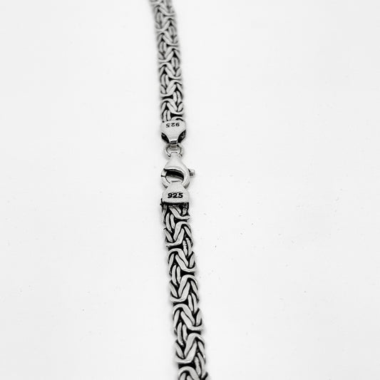 Flat Thick Silver King Chain Necklace 60CM