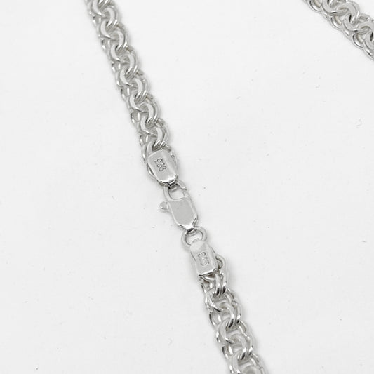 Round Parallel Link Silver Chain Necklace 43CM