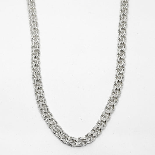 Round Parallel Link Silver Chain Necklace 43CM